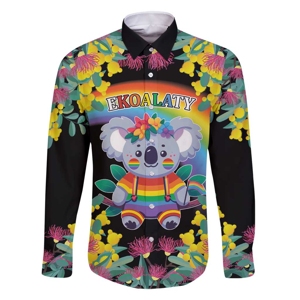 LGBTQ Koala Gay Family Matching Long Sleeve Bodycon Dress and Hawaiian Shirt Aussie Koala Bear Ekoalaty