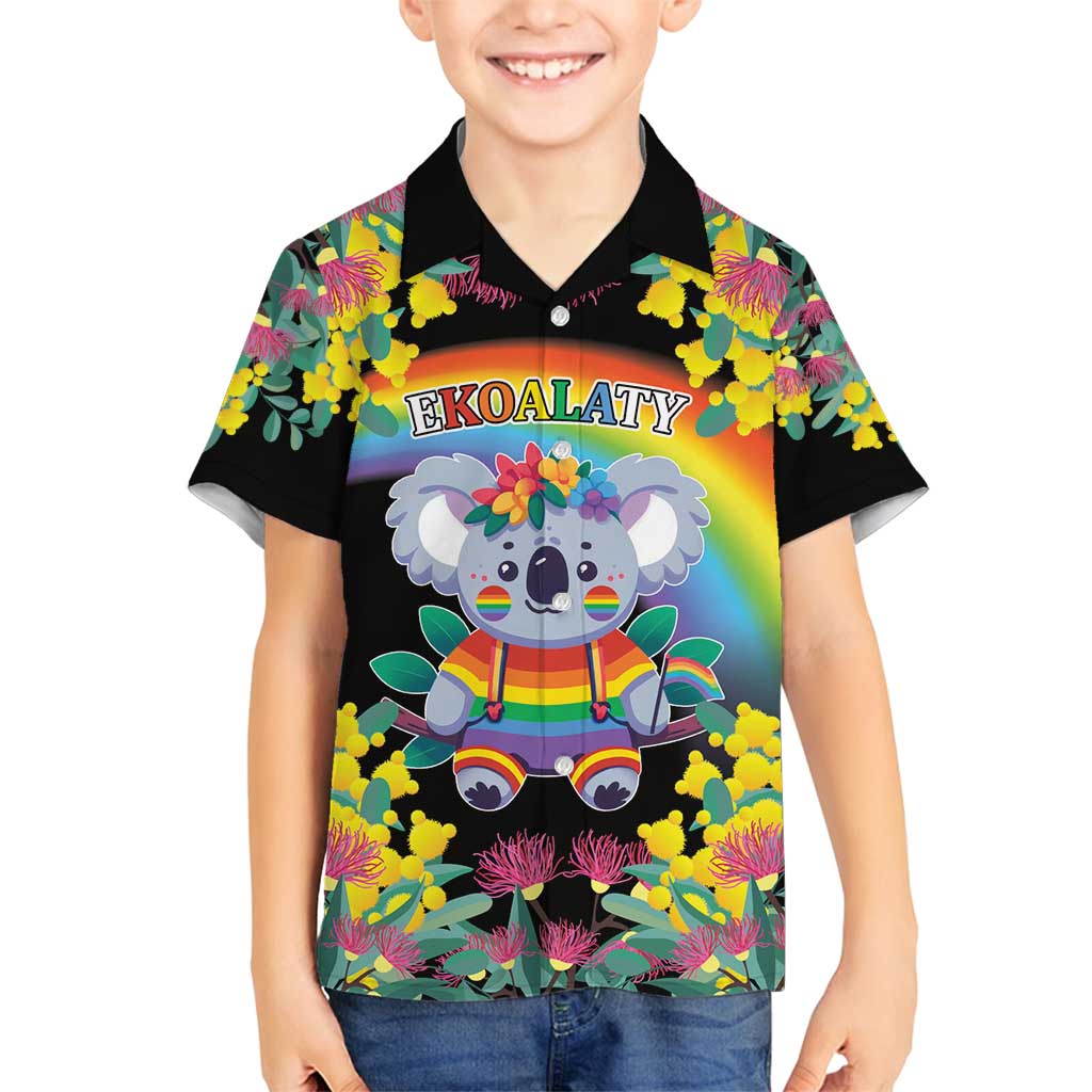 LGBTQ Koala Gay Family Matching Long Sleeve Bodycon Dress and Hawaiian Shirt Aussie Koala Bear Ekoalaty