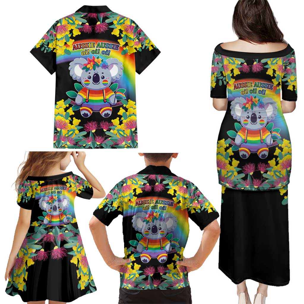 LGBTQ Koala Gay Family Matching Puletasi and Hawaiian Shirt Aussie Koala Bear Ekoalaty