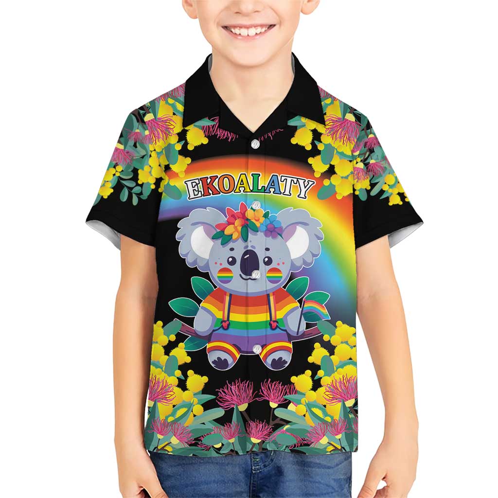 LGBTQ Koala Gay Family Matching Short Sleeve Bodycon Dress and Hawaiian Shirt Aussie Koala Bear Ekoalaty