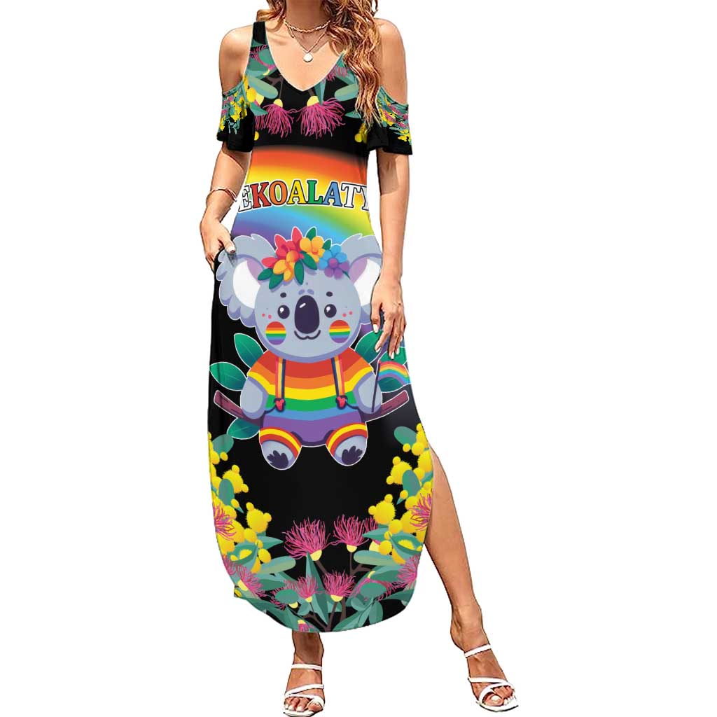 LGBTQ Koala Gay Family Matching Summer Maxi Dress and Hawaiian Shirt Aussie Koala Bear Ekoalaty