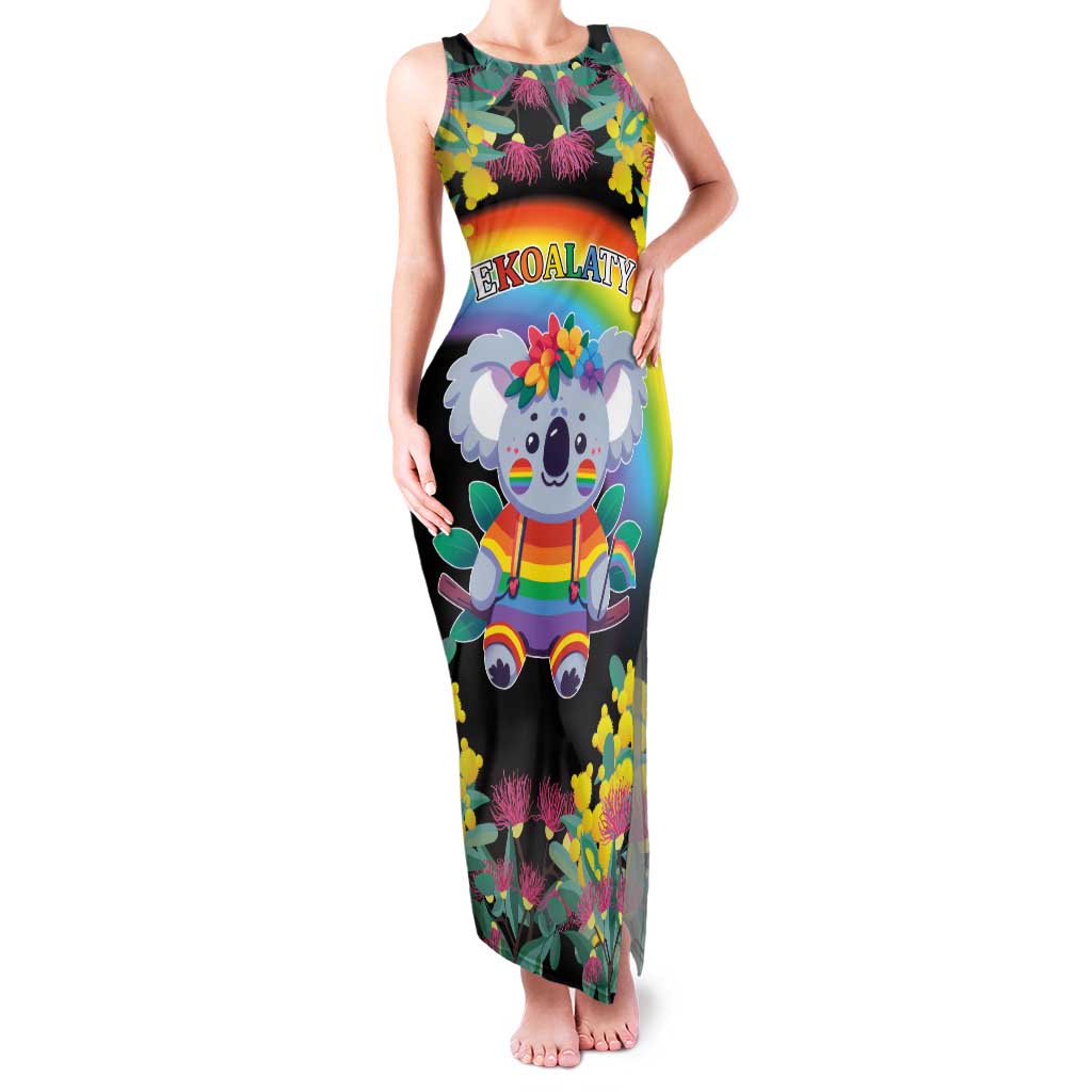 LGBTQ Koala Gay Family Matching Tank Maxi Dress and Hawaiian Shirt Aussie Koala Bear Ekoalaty