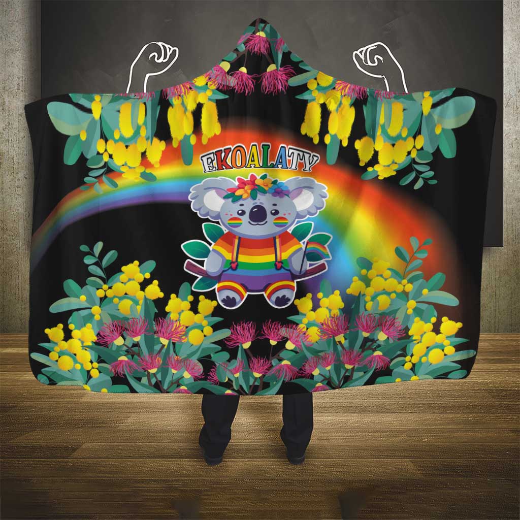 LGBTQ Koala Gay Hooded Blanket Aussie Koala Bear Ekoalaty