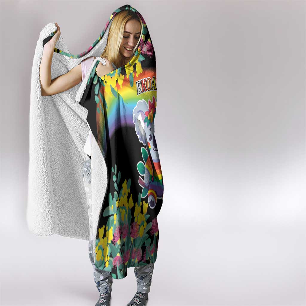 LGBTQ Koala Gay Hooded Blanket Aussie Koala Bear Ekoalaty