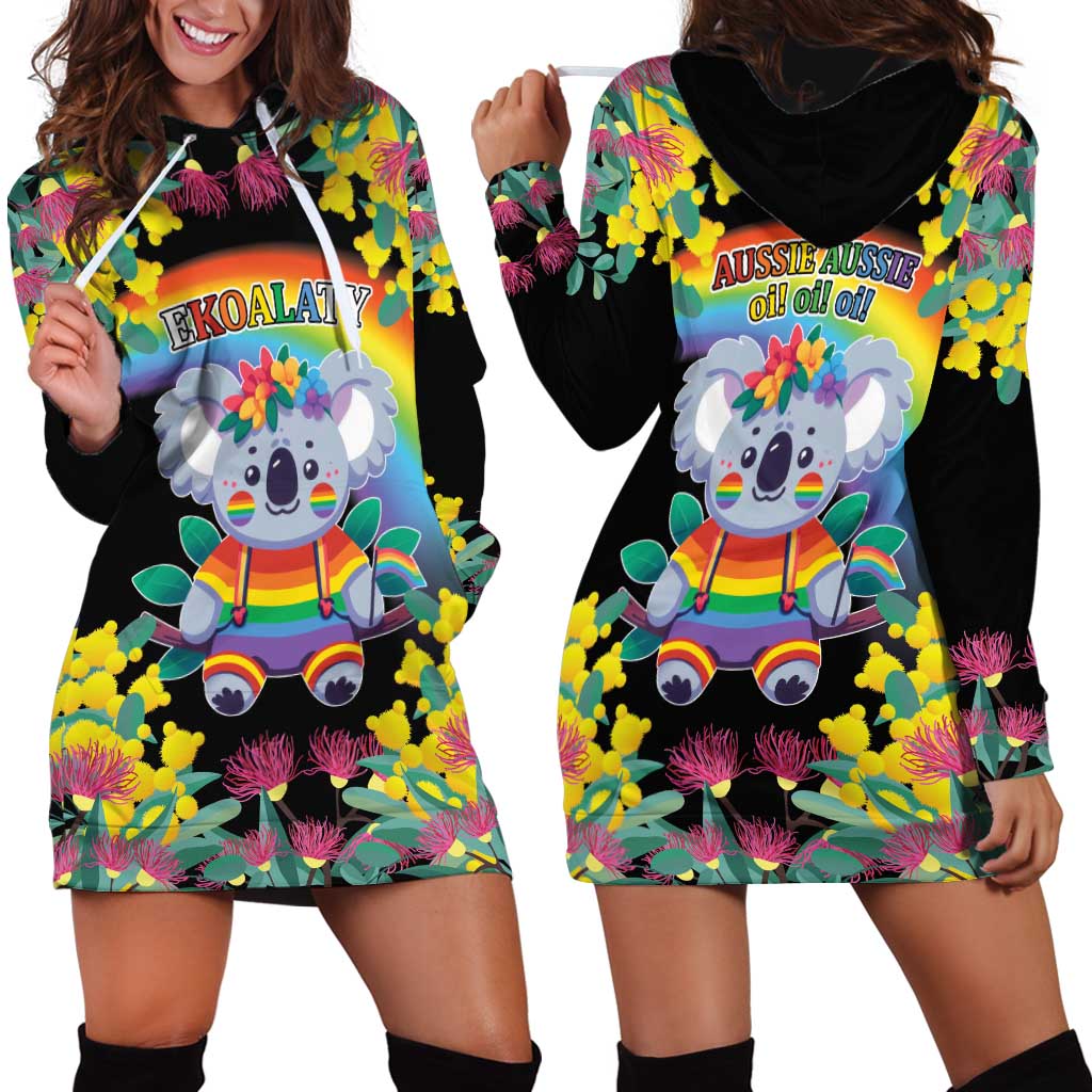 LGBTQ Koala Gay Hoodie Dress Aussie Koala Bear Ekoalaty - Vibe Hoodie Shop