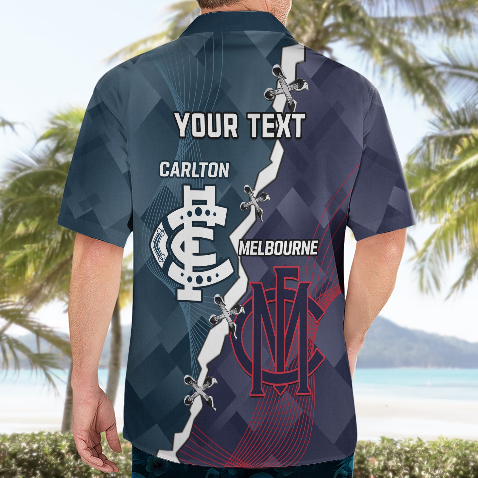 Personalised Demons And Blues Football Hawaiian Shirt Sporty Version - Vibe Hoodie Shop