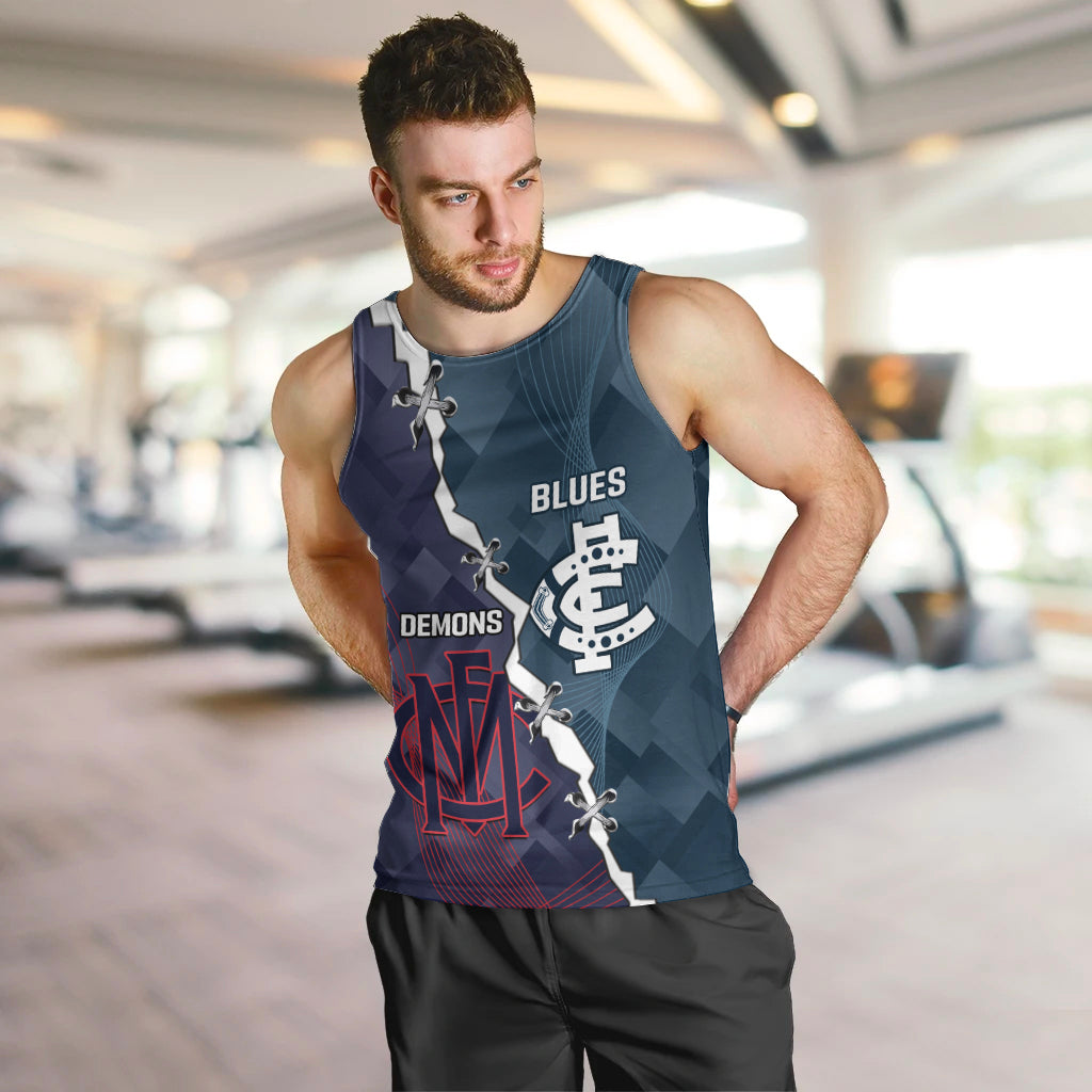 Personalised Demons And Blues Football Men Tank Top Sporty Version - Vibe Hoodie Shop