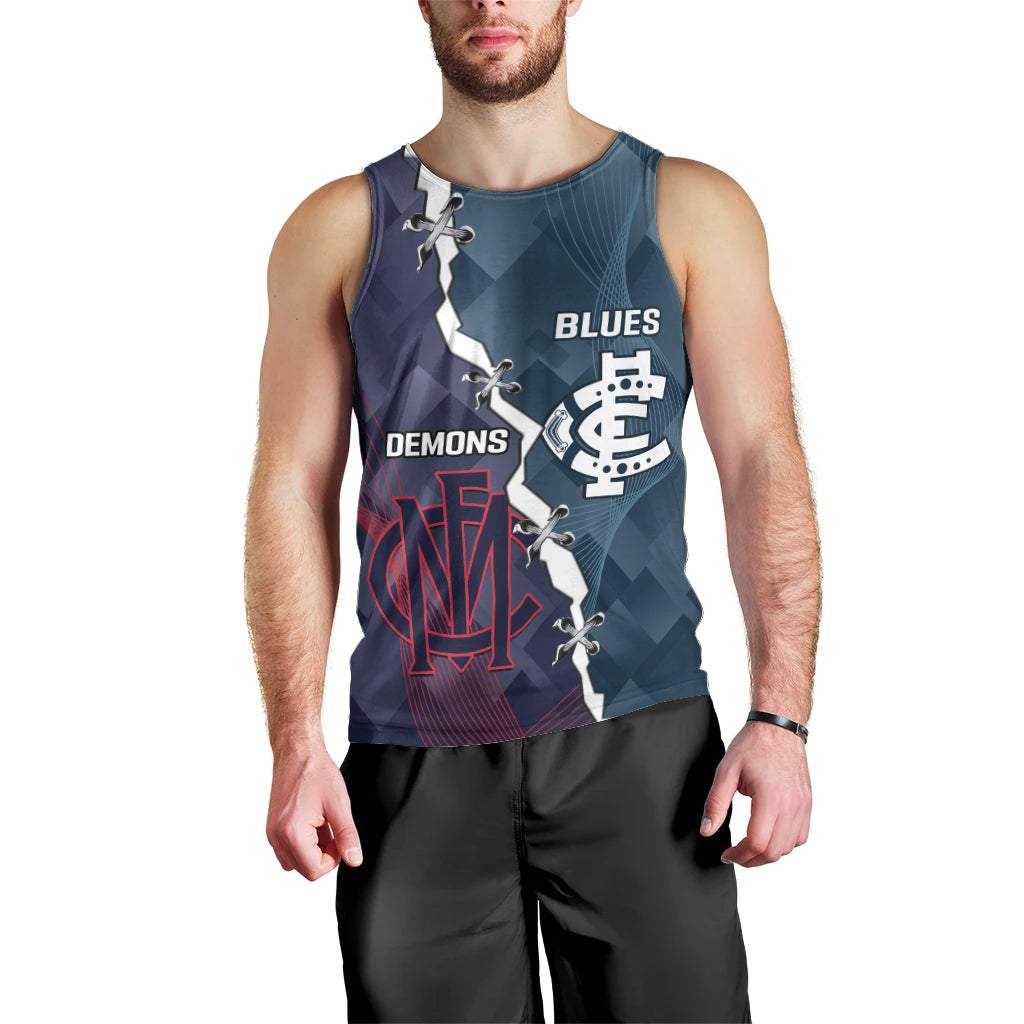 Personalised Demons And Blues Football Men Tank Top Sporty Version - Vibe Hoodie Shop