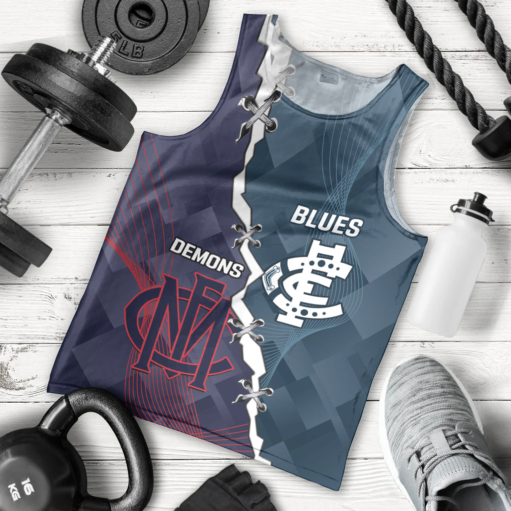 Personalised Demons And Blues Football Men Tank Top Sporty Version - Vibe Hoodie Shop