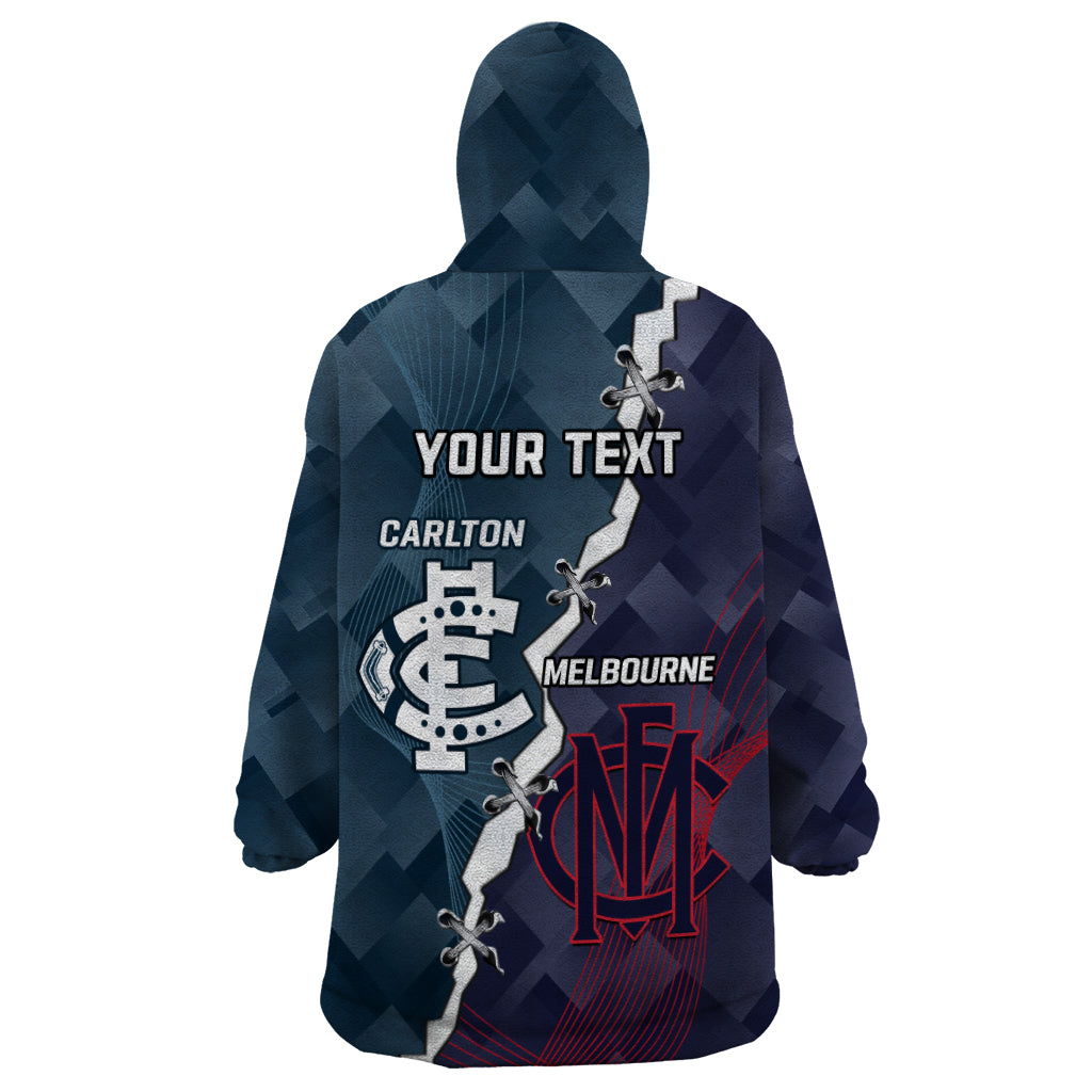 Personalised Demons And Blues Football Wearable Blanket Hoodie Sporty Version - Vibe Hoodie Shop