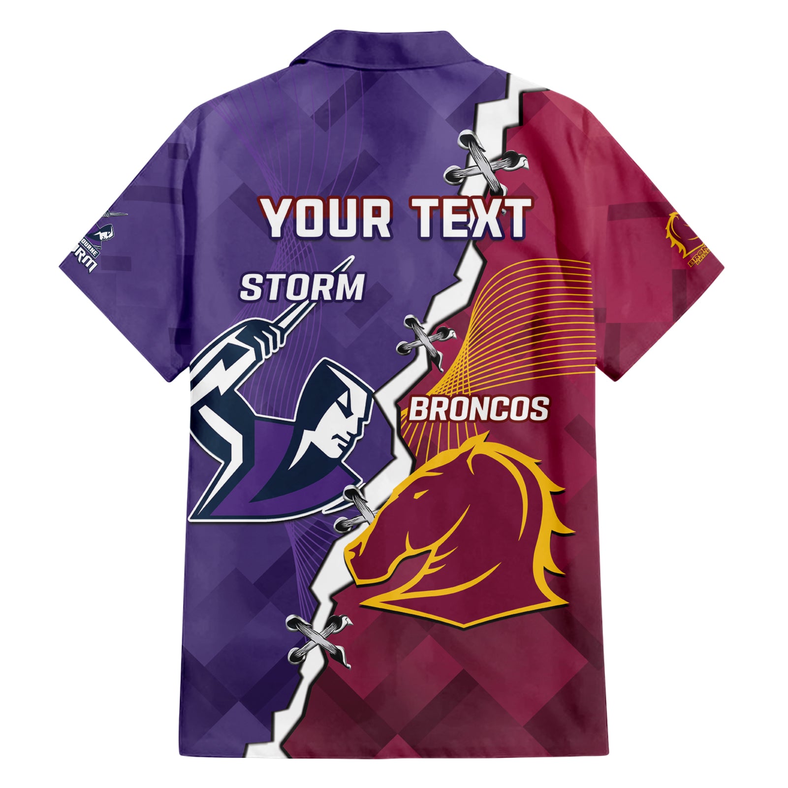 Personalised Broncos And Storm Rugby Hawaiian Shirt Sporty Version - Vibe Hoodie Shop