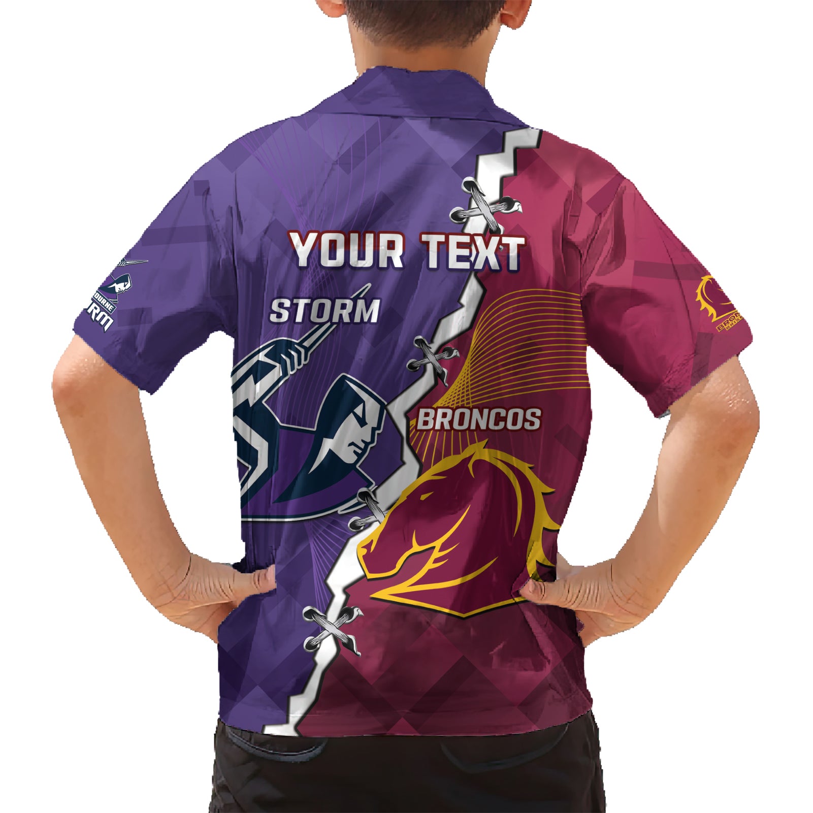 Personalised Broncos And Storm Rugby Hawaiian Shirt Sporty Version - Vibe Hoodie Shop