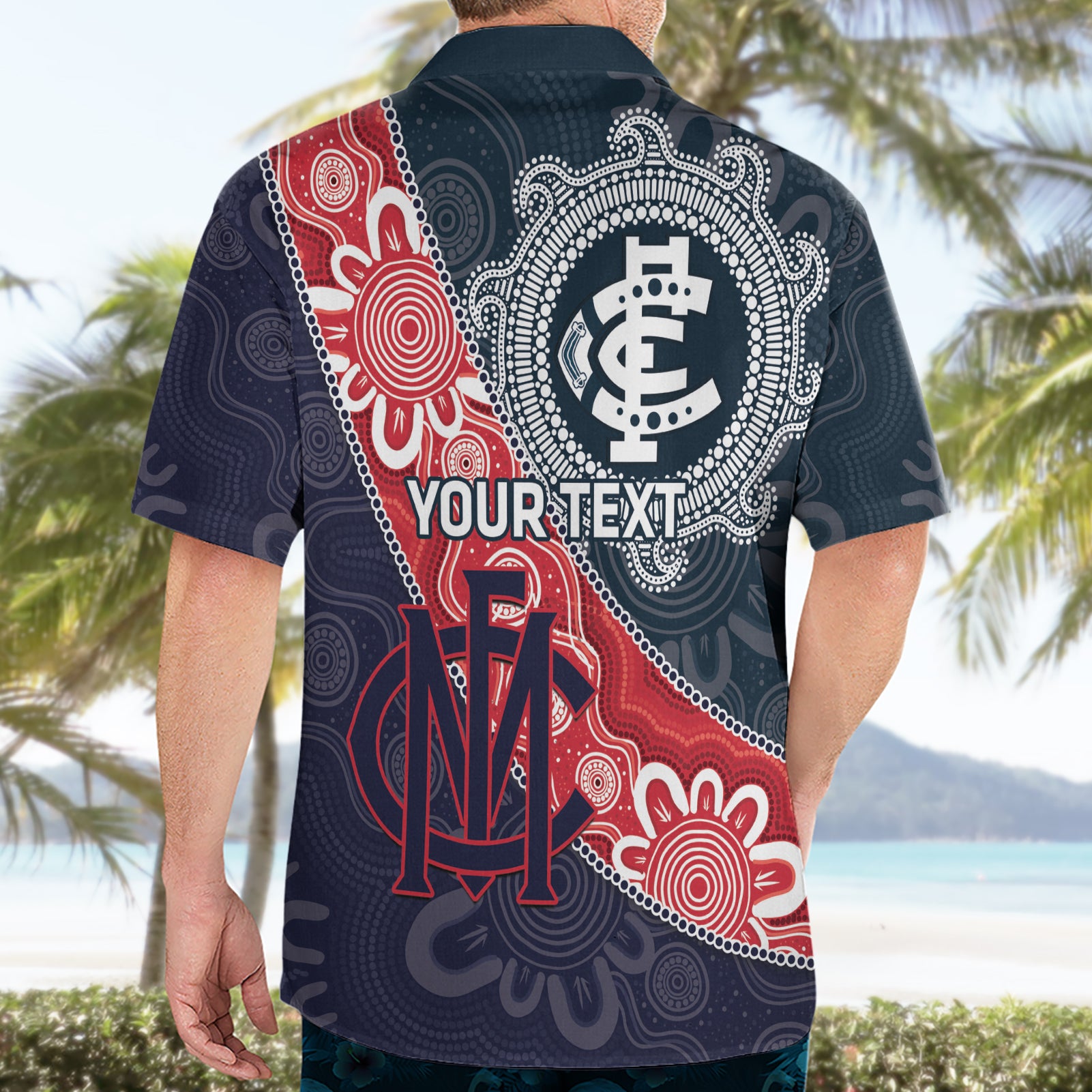 Personalised Demons And Blues Football Hawaiian Shirt Aboriginal Art - Vibe Hoodie Shop