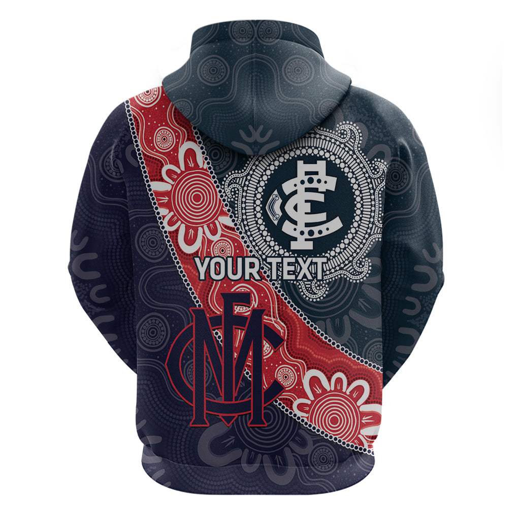 Personalised Demons And Blues Football Hoodie Aboriginal Art - Vibe Hoodie Shop