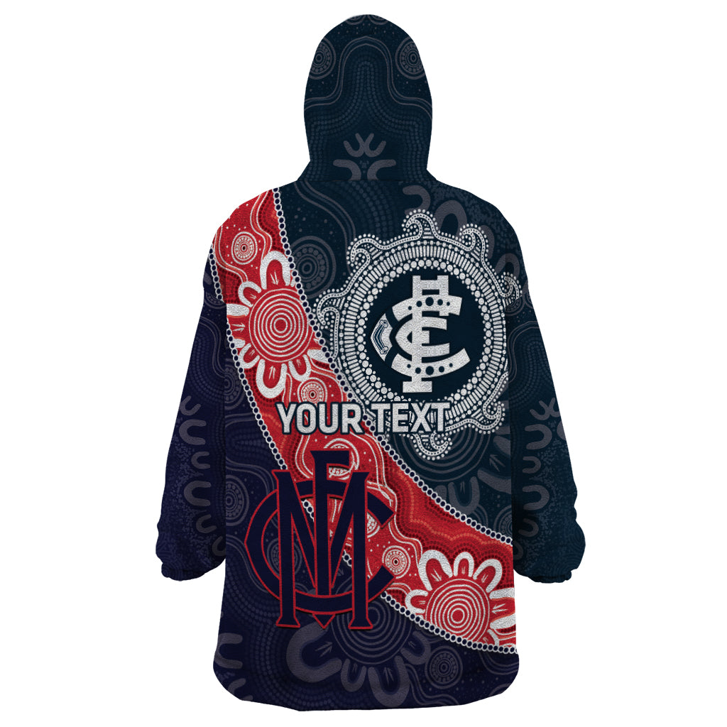 Personalised Demons And Blues Football Wearable Blanket Hoodie Aboriginal Art - Vibe Hoodie Shop