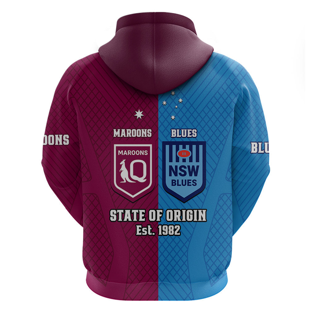 QLD Maroons And NSW Blues Rugby Hoodie Sporty Version 2023 - Vibe Hoodie Shop