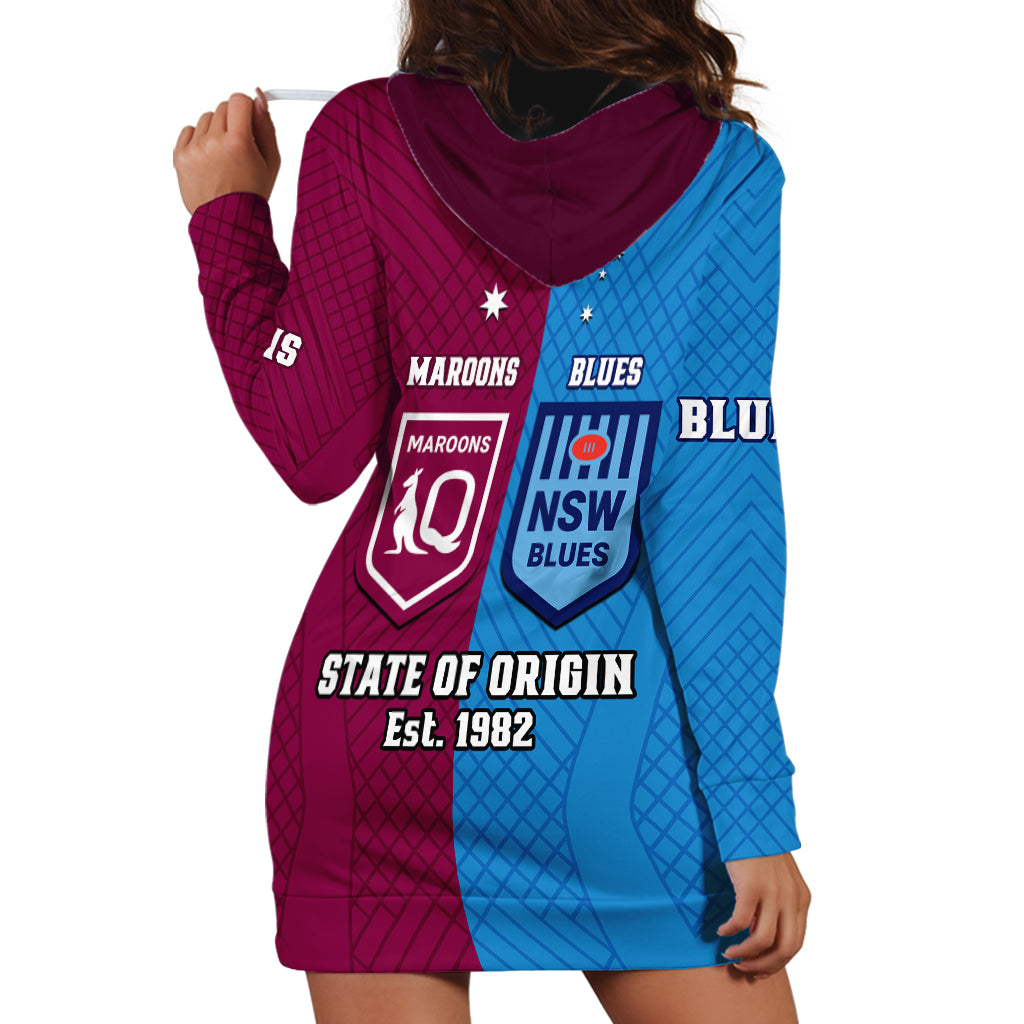 QLD Maroons And NSW Blues Rugby Hoodie Dress Sporty Version 2023 - Vibe Hoodie Shop