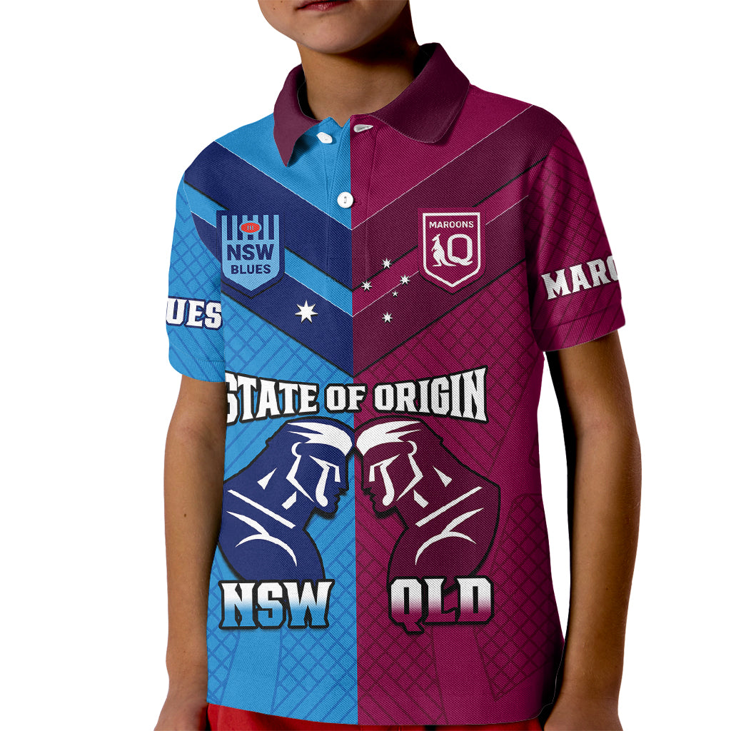 QLD Maroons And NSW Blues Rugby Kid Polo Shirt Sporty Version 2023 - Vibe Hoodie Shop