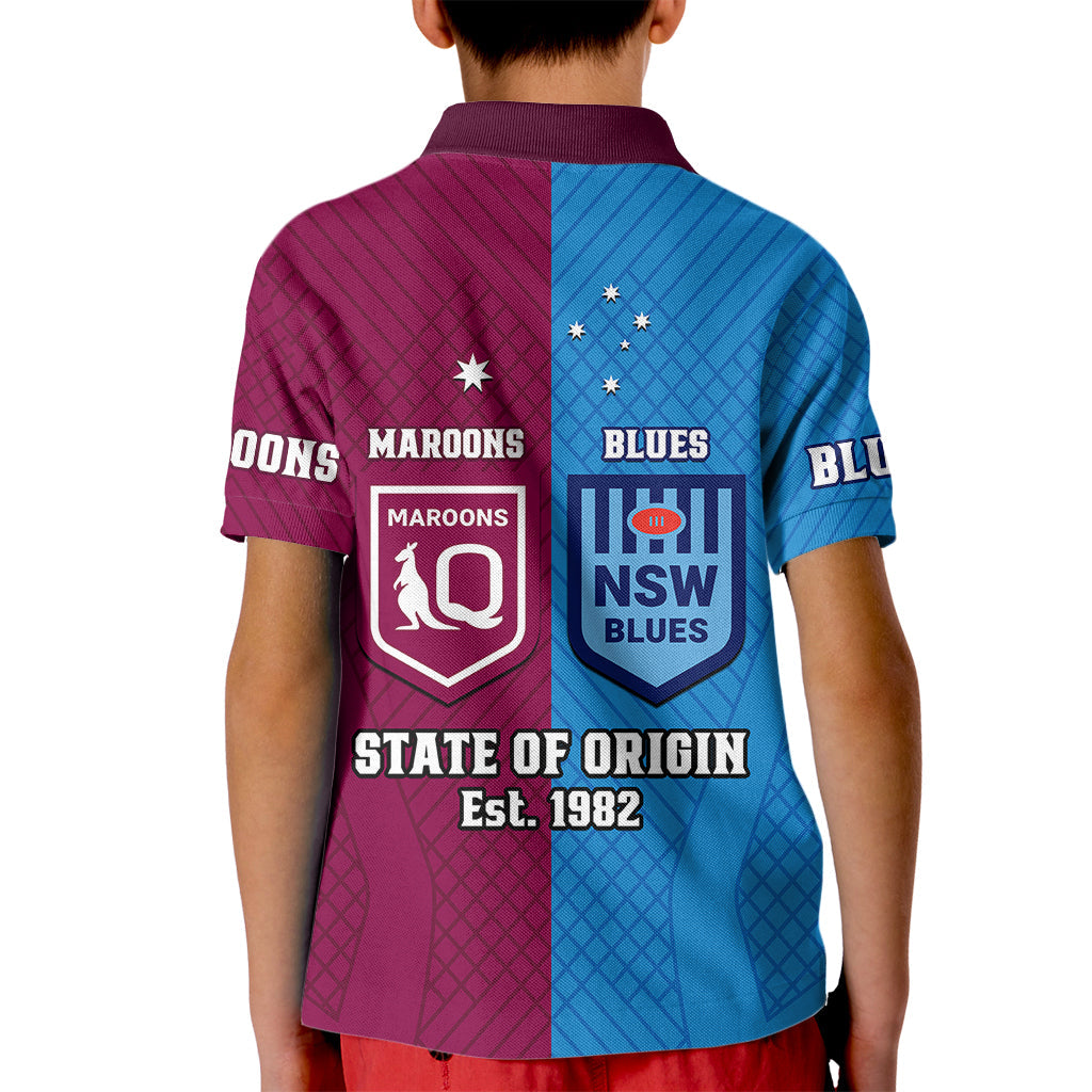 QLD Maroons And NSW Blues Rugby Kid Polo Shirt Sporty Version 2023 - Vibe Hoodie Shop