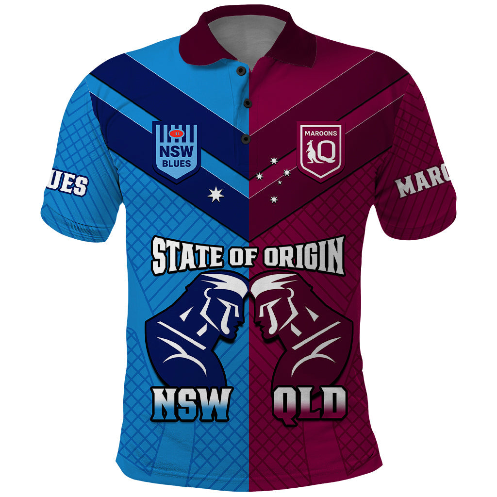 QLD Maroons And NSW Blues Rugby Polo Shirt Sporty Version 2023 - Vibe Hoodie Shop