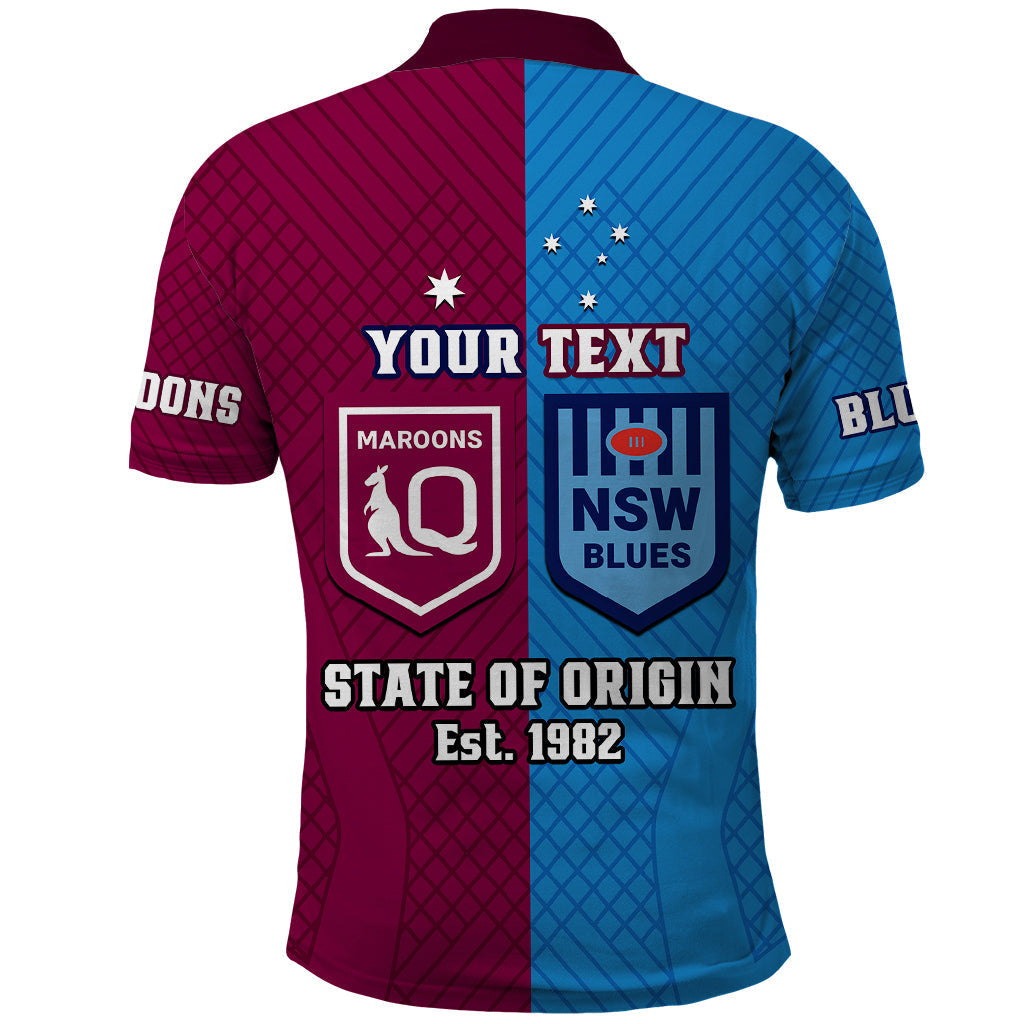 Personalised QLD Maroons And NSW Blues Rugby Polo Shirt Sporty Version 2023 - Vibe Hoodie Shop