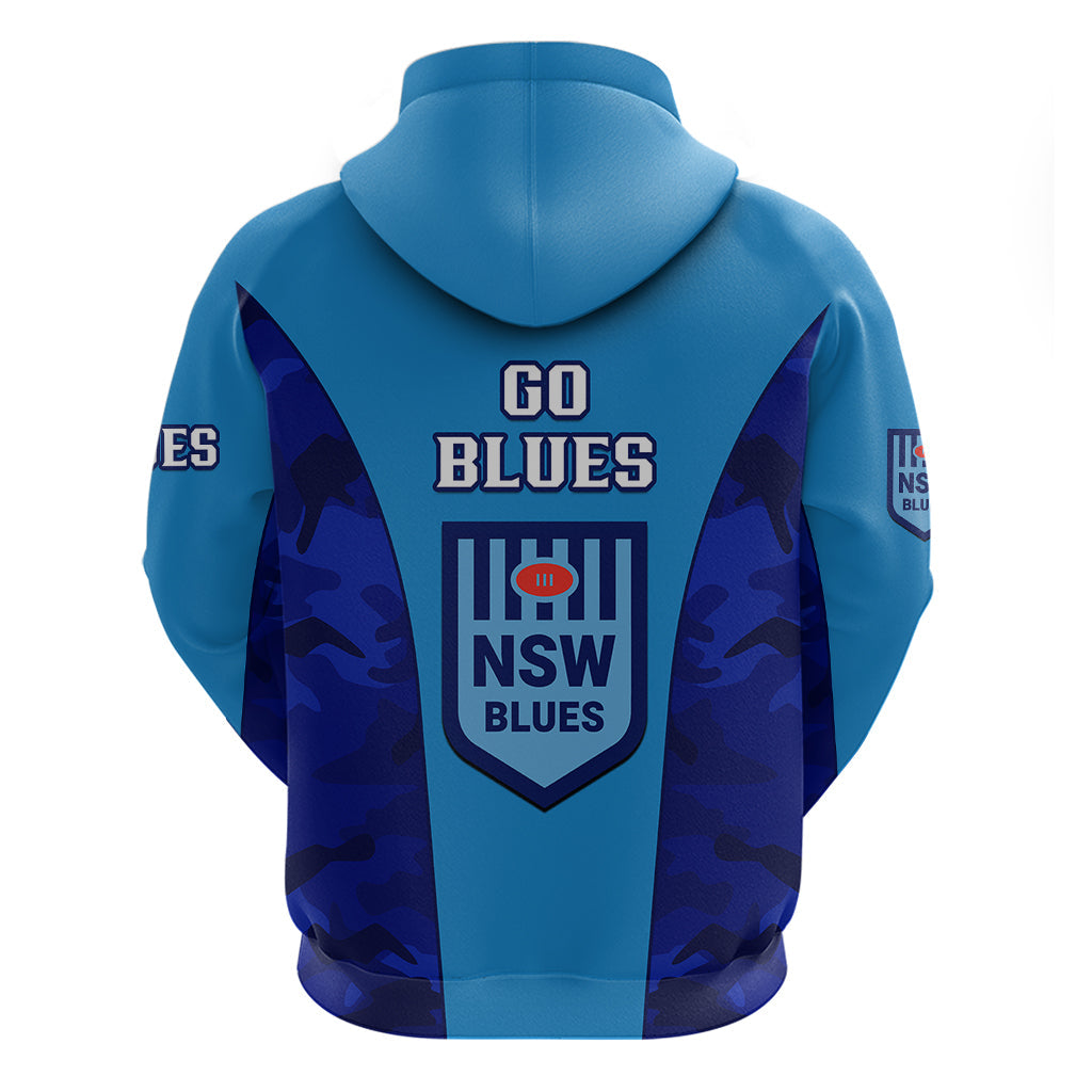 NSW Rugby Hoodie Go Blues Camouflage Sporty Style - Vibe Hoodie Shop