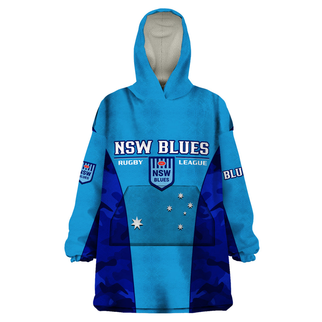 NSW Rugby Wearable Blanket Hoodie Go Blues Camouflage Sporty Style - Vibe Hoodie Shop