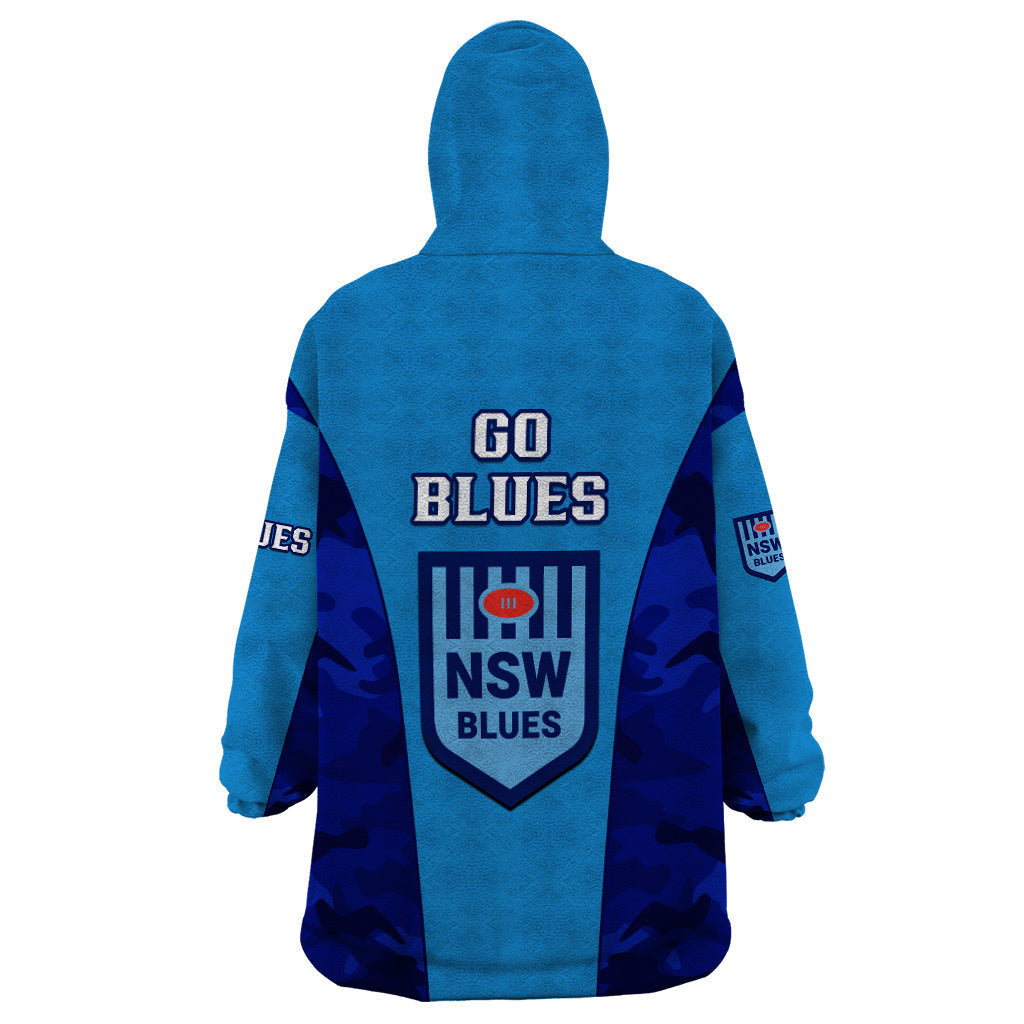 NSW Rugby Wearable Blanket Hoodie Go Blues Camouflage Sporty Style - Vibe Hoodie Shop