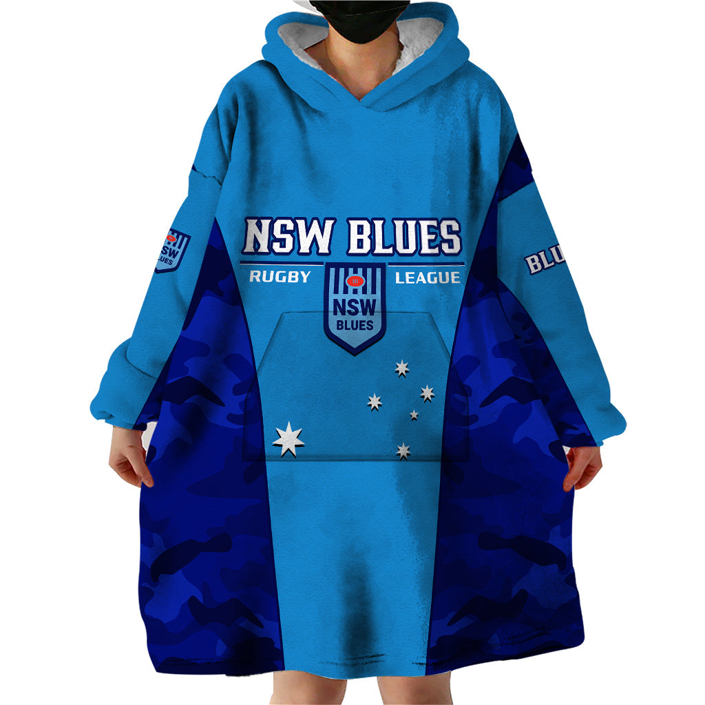 NSW Rugby Wearable Blanket Hoodie Go Blues Camouflage Sporty Style - Vibe Hoodie Shop