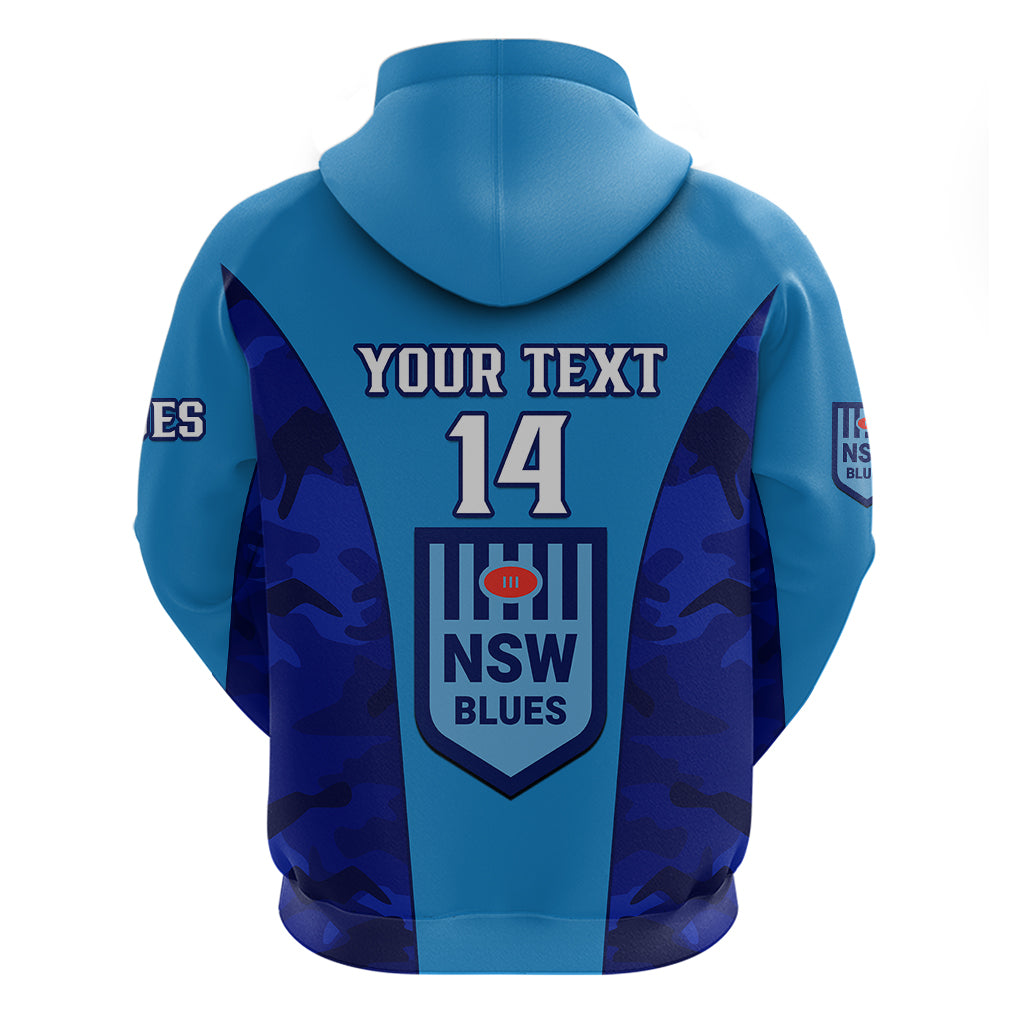 Personalised NSW Rugby Hoodie Go Blues Camouflage Sporty Style - Vibe Hoodie Shop
