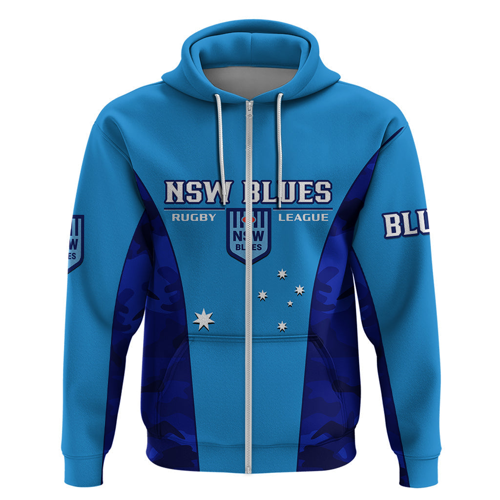 Personalised NSW Rugby Hoodie Go Blues Camouflage Sporty Style - Vibe Hoodie Shop
