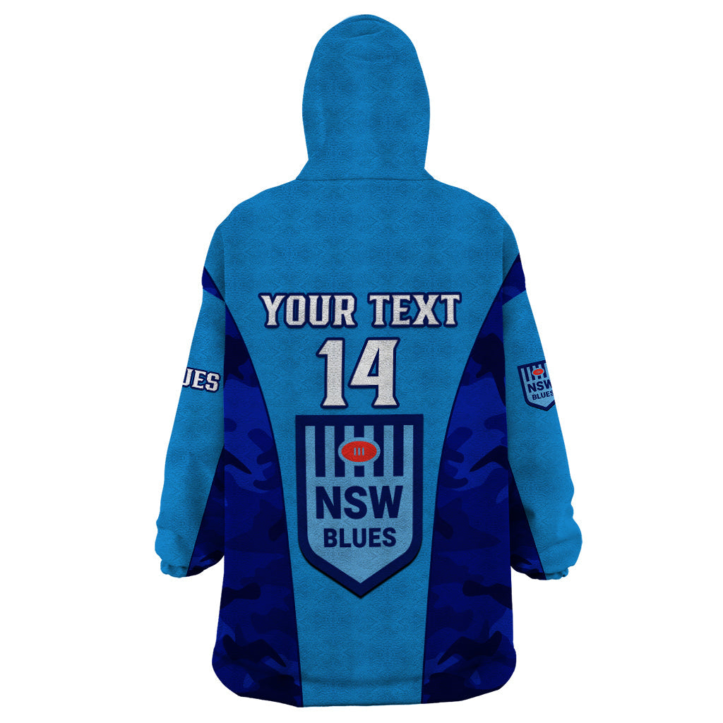 Personalised NSW Rugby Wearable Blanket Hoodie Go Blues Camouflage Sporty Style - Vibe Hoodie Shop