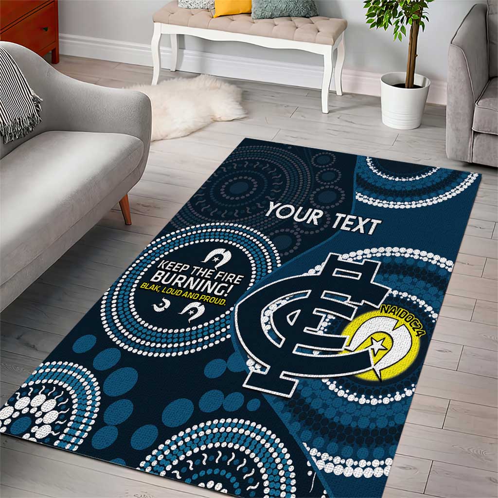 Custom AFL Carlton NAIDOC Week Area Rug Keep The Fire Burning Indigenous Art - Vibe Hoodie Shop