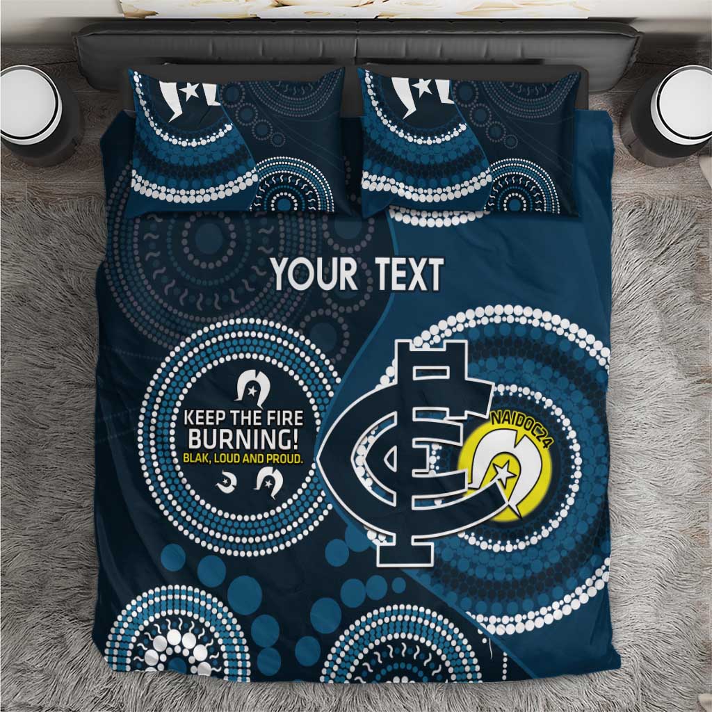 Custom AFL Carlton NAIDOC Week Bedding Set Keep The Fire Burning Indigenous Art - Vibe Hoodie Shop