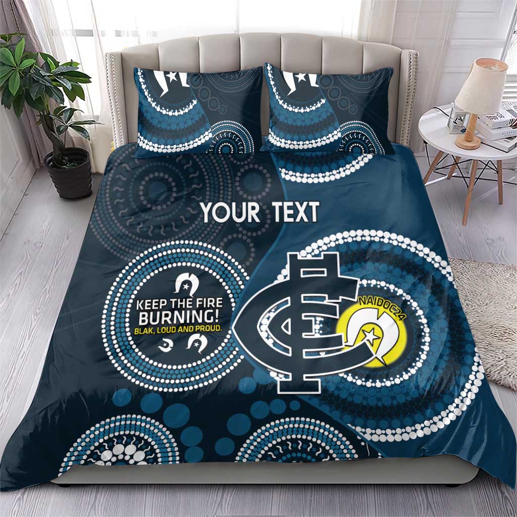 Custom AFL Carlton NAIDOC Week Bedding Set Keep The Fire Burning Indigenous Art - Vibe Hoodie Shop