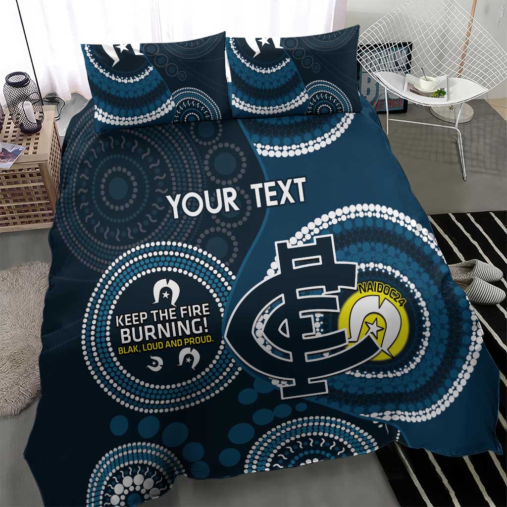 Custom AFL Carlton NAIDOC Week Bedding Set Keep The Fire Burning Indigenous Art - Vibe Hoodie Shop