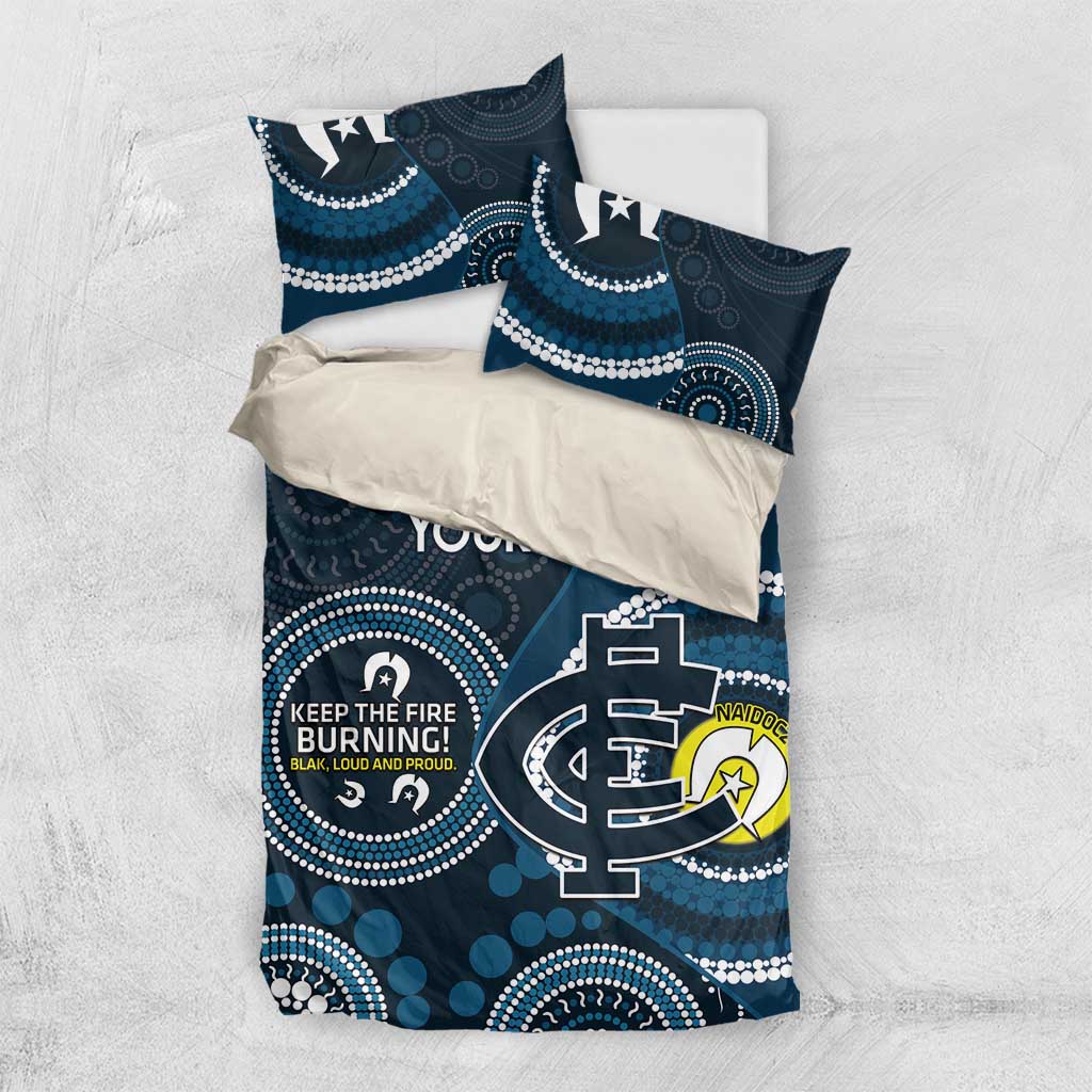 Custom AFL Carlton NAIDOC Week Bedding Set Keep The Fire Burning Indigenous Art - Vibe Hoodie Shop