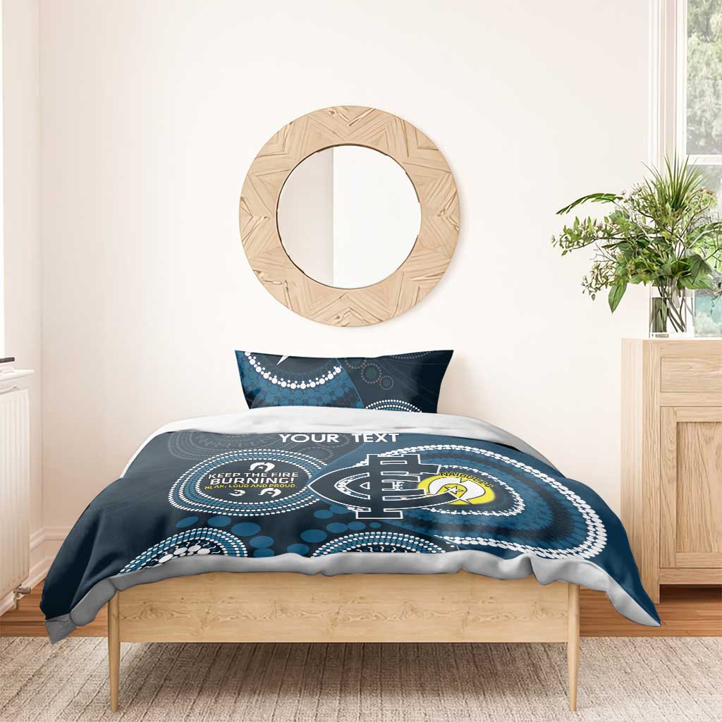 Custom AFL Carlton NAIDOC Week Bedding Set Keep The Fire Burning Indigenous Art - Vibe Hoodie Shop