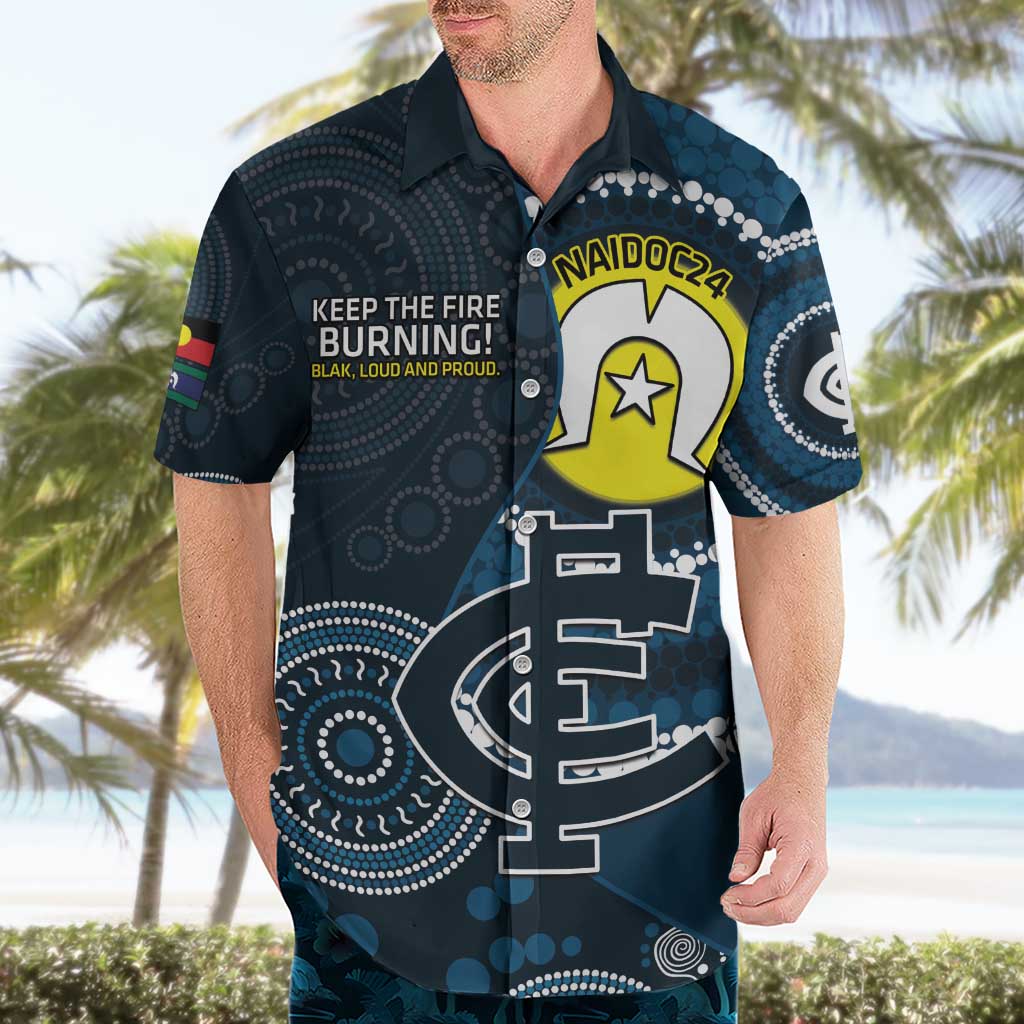 Custom AFL Carlton NAIDOC Week Hawaiian Shirt Keep The Fire Burning Indigenous Art - Vibe Hoodie Shop