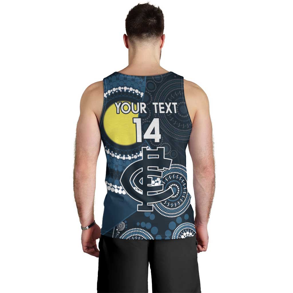 Custom AFL Carlton NAIDOC Week Men Tank Top Keep The Fire Burning Indigenous Art - Vibe Hoodie Shop