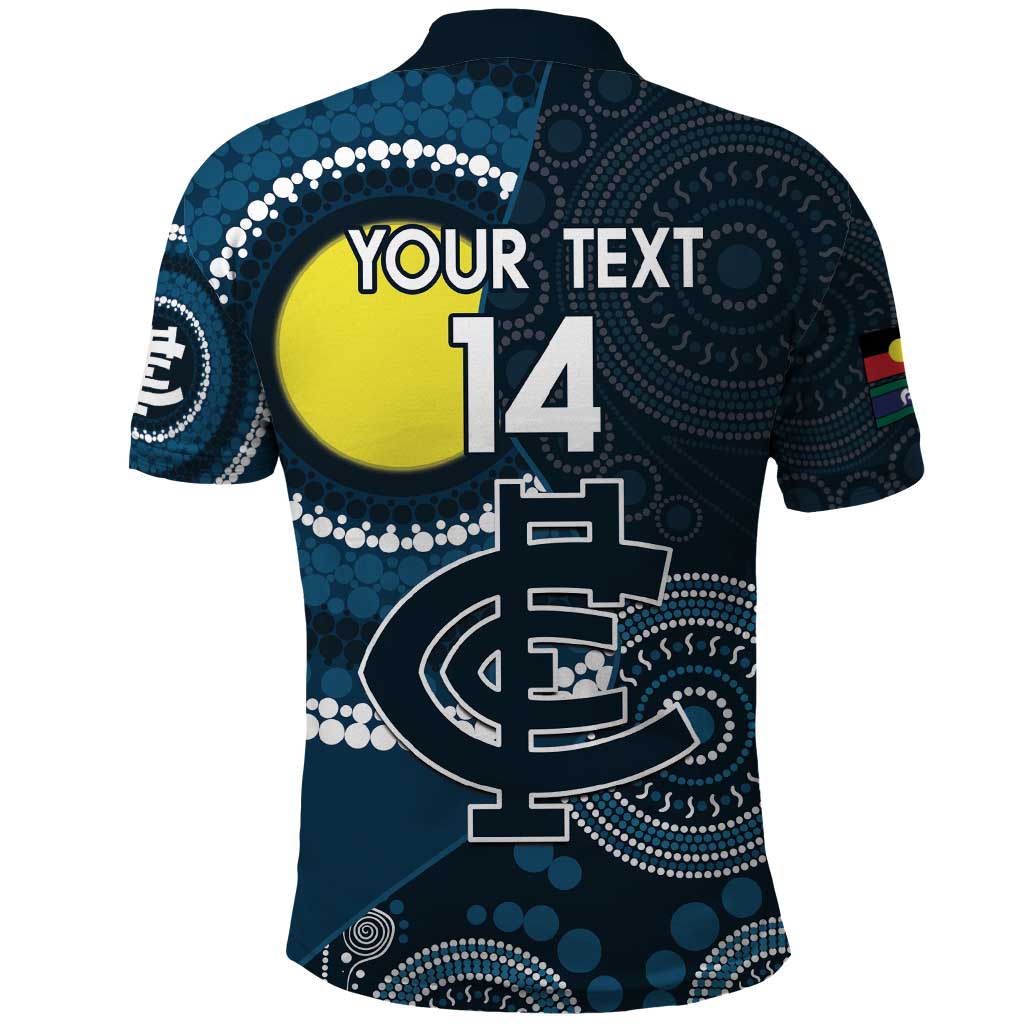 Custom AFL Carlton NAIDOC Week Polo Shirt Keep The Fire Burning Indigenous Art - Vibe Hoodie Shop