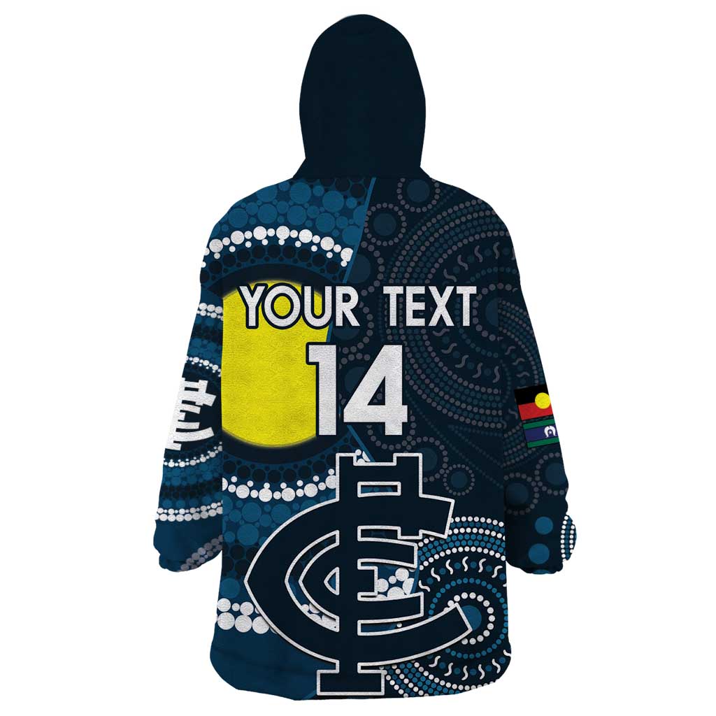 Custom AFL Carlton NAIDOC Week Wearable Blanket Hoodie Keep The Fire Burning Indigenous Art - Vibe Hoodie Shop