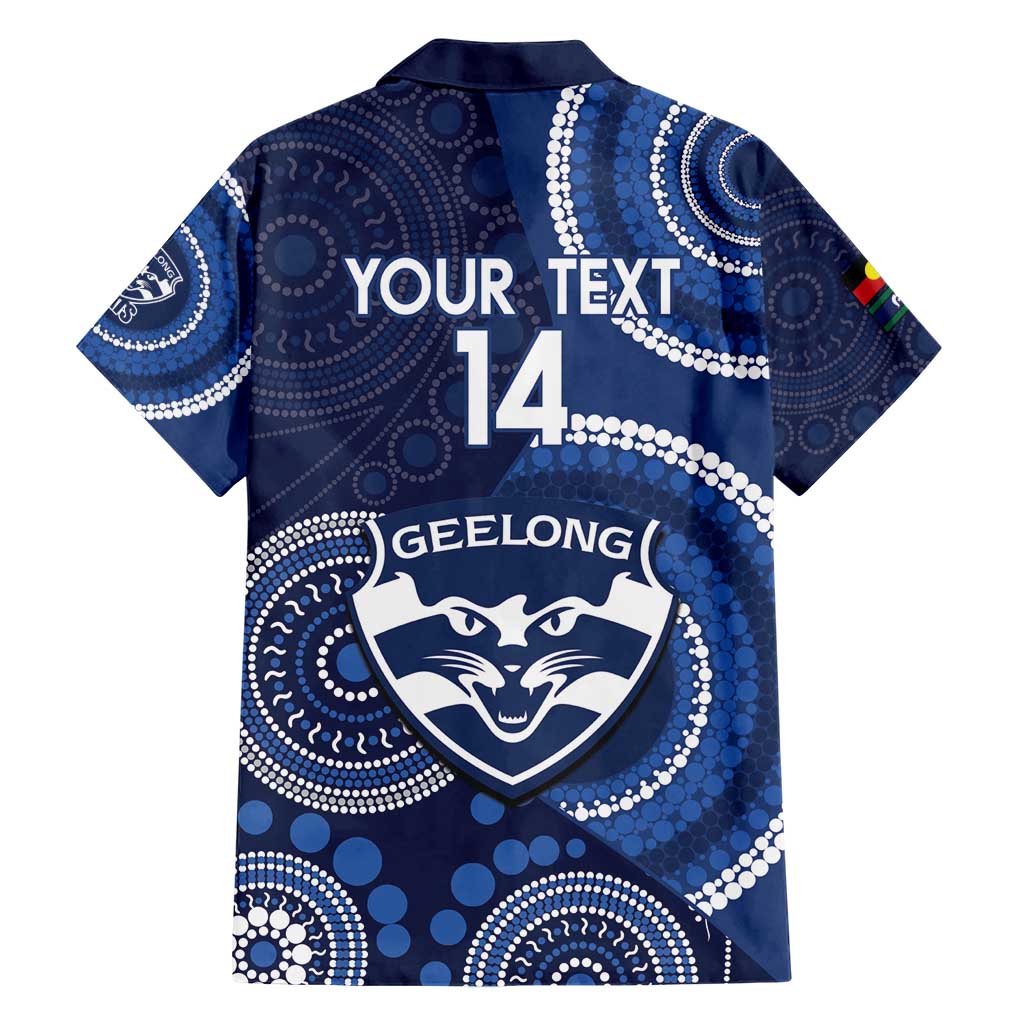 Custom AFL Geelong NAIDOC Week Hawaiian Shirt Keep The Fire Burning Indigenous Art - Vibe Hoodie Shop