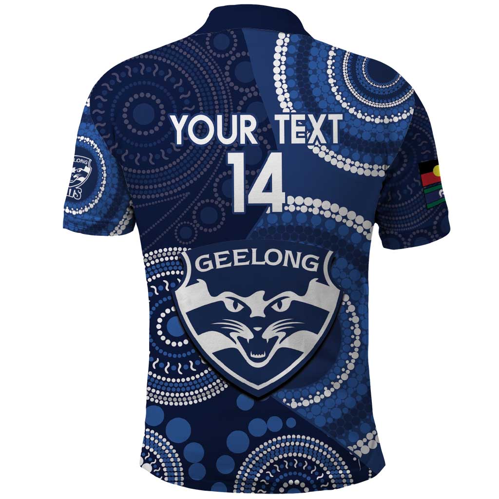 Custom AFL Geelong NAIDOC Week Polo Shirt Keep The Fire Burning Indigenous Art - Vibe Hoodie Shop