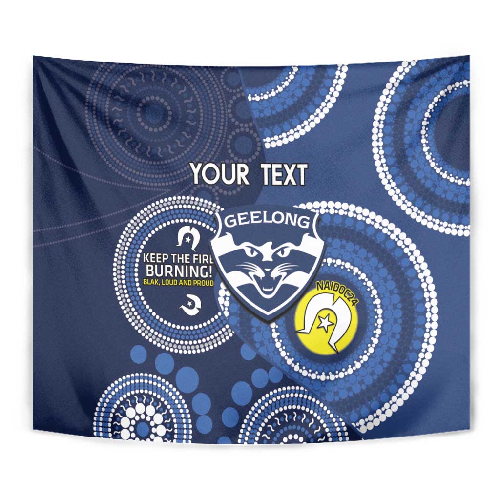 Custom AFL Geelong NAIDOC Week Tapestry Keep The Fire Burning Indigenous Art - Vibe Hoodie Shop