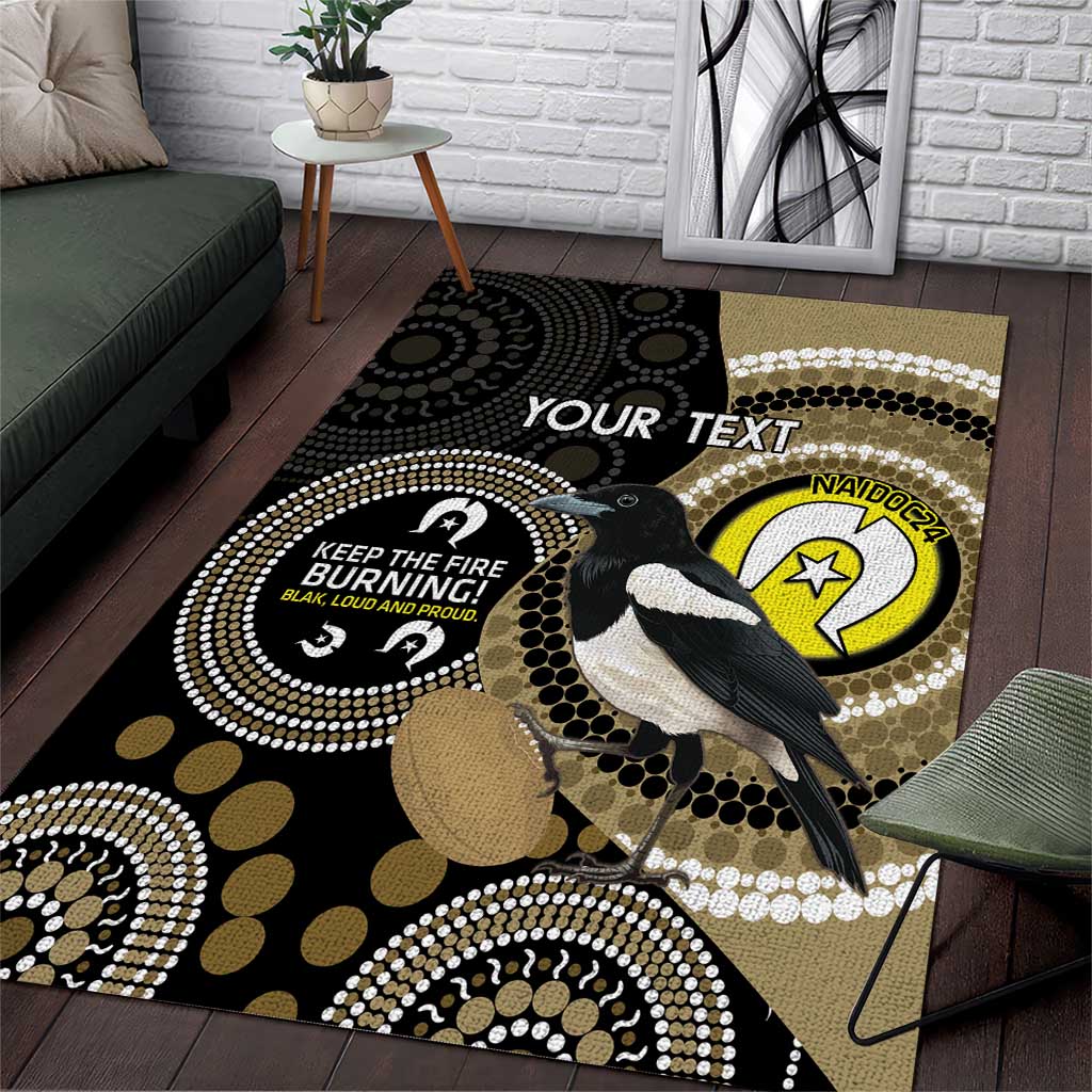 Custom AFL Collingwood NAIDOC Week Area Rug Keep The Fire Burning Indigenous Art - Vibe Hoodie Shop