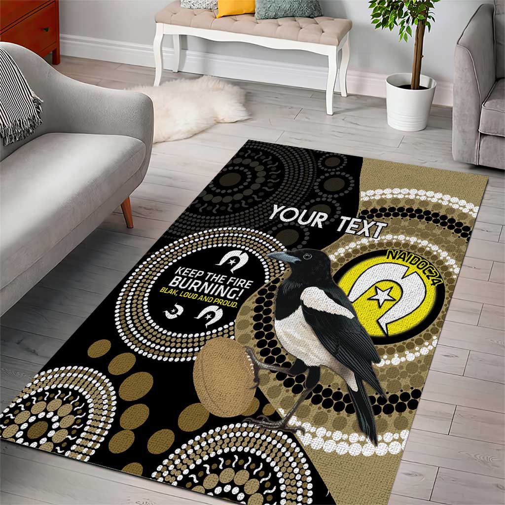 Custom AFL Collingwood NAIDOC Week Area Rug Keep The Fire Burning Indigenous Art - Vibe Hoodie Shop