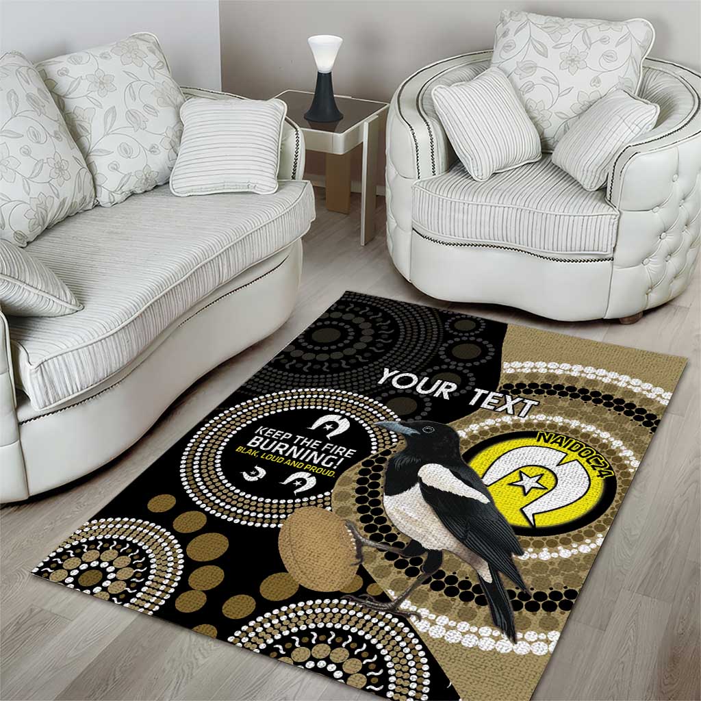 Custom AFL Collingwood NAIDOC Week Area Rug Keep The Fire Burning Indigenous Art - Vibe Hoodie Shop