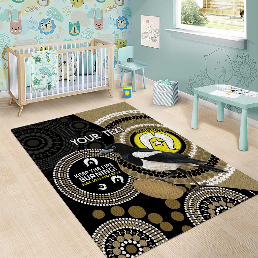 Custom AFL Collingwood NAIDOC Week Area Rug Keep The Fire Burning Indigenous Art - Vibe Hoodie Shop