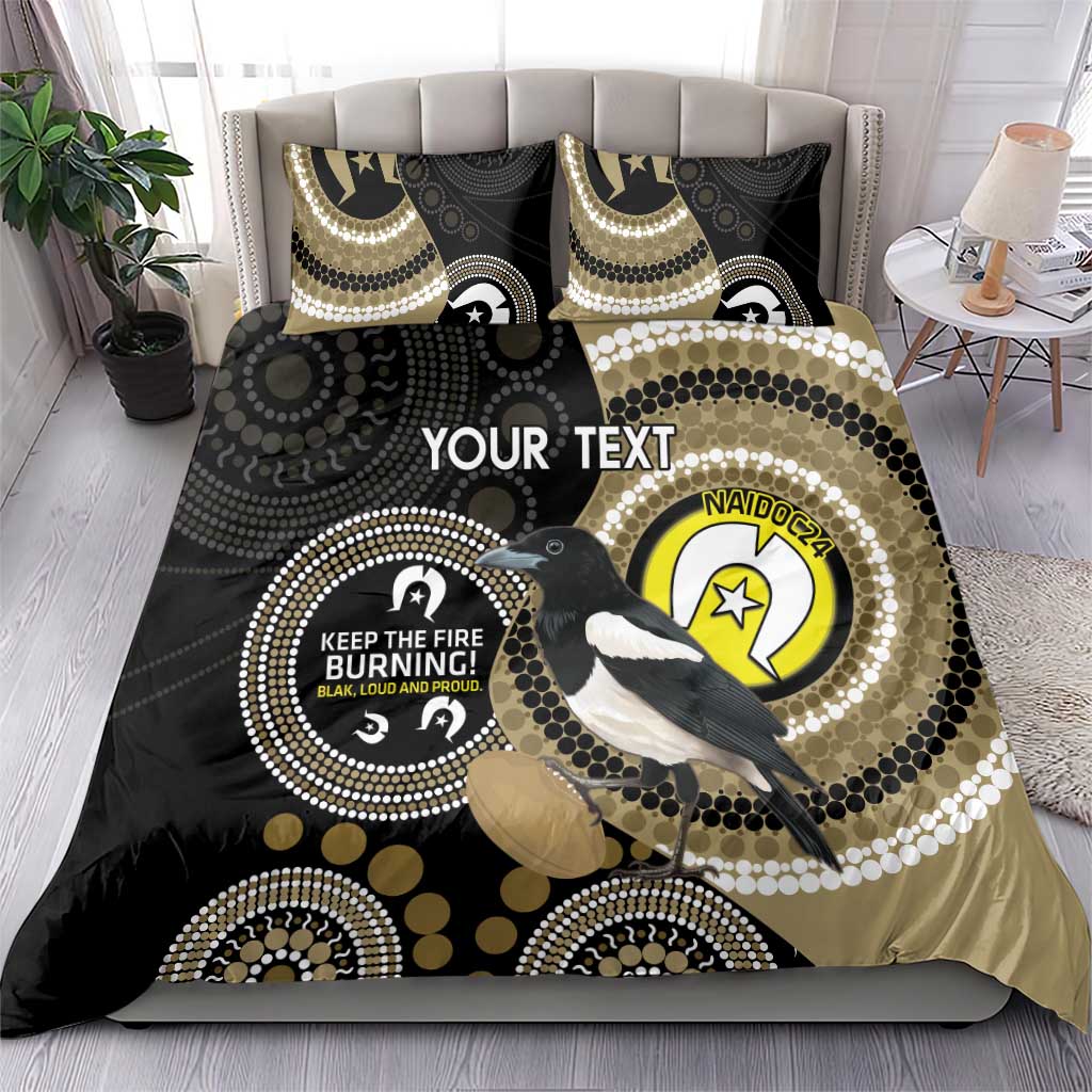 Custom AFL Collingwood NAIDOC Week Bedding Set Keep The Fire Burning Indigenous Art - Vibe Hoodie Shop